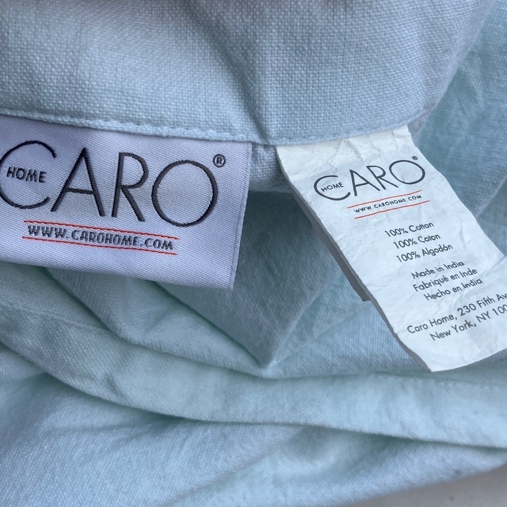Caro Home 100% cotton shower curtain with woven accent blue, gray, white perfect - Picture 9 of 11
